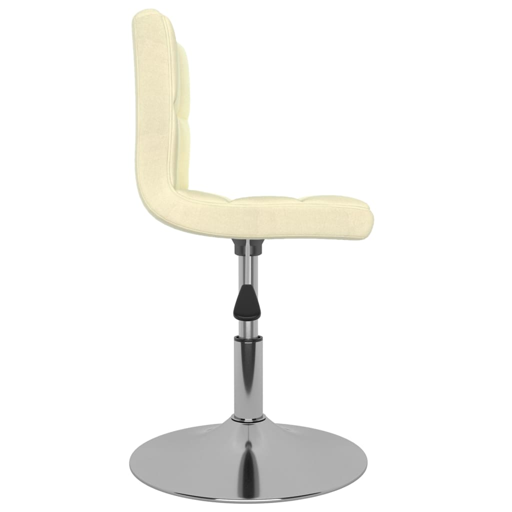 vidaXL Sillas de comedor giratorias 2 unidades tela color crema