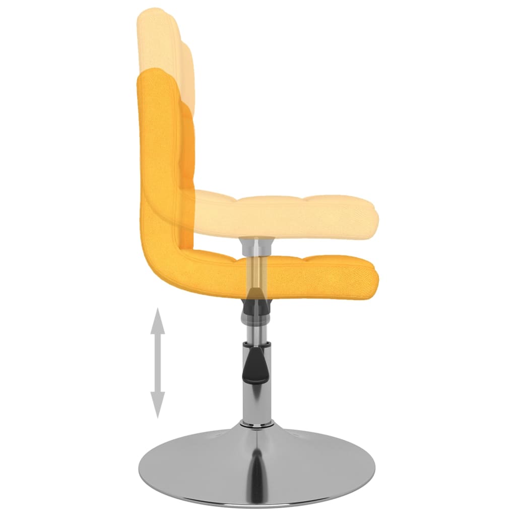 vidaXL Sillas de comedor giratorias 2 unidades tela amarillo