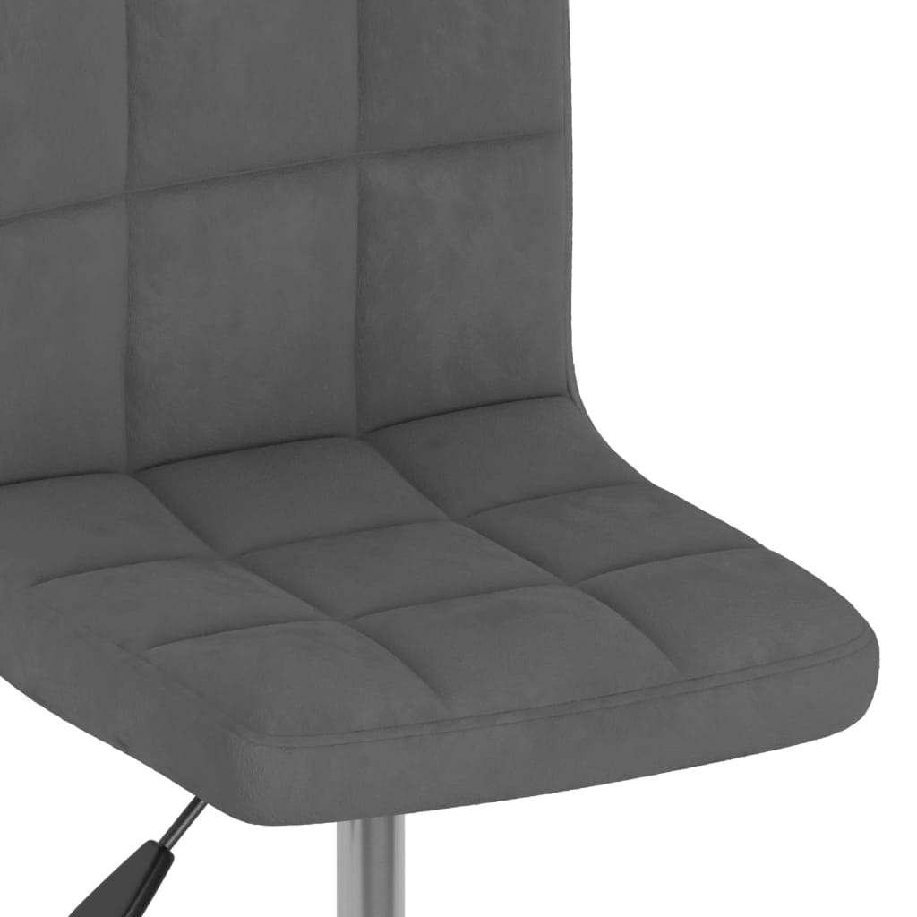 vidaXL Sillas de comedor giratorias 2 unidades terciopelo gris oscuro