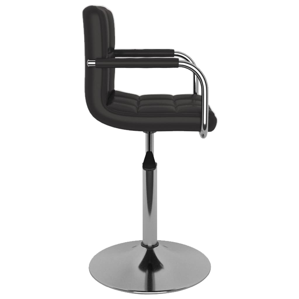 vidaXL Sillas de comedor giratorias 2 unidades cuero sintético negro