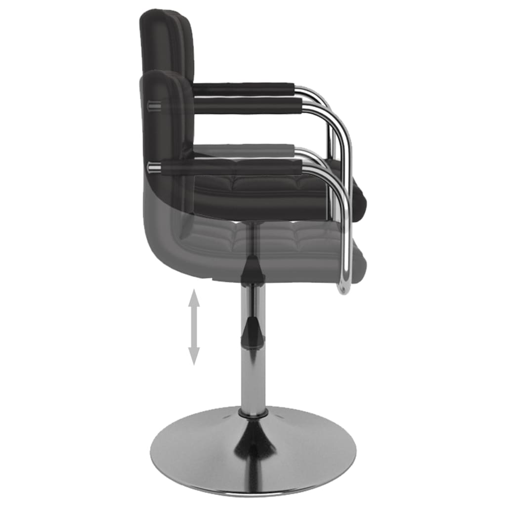 vidaXL Sillas de comedor giratorias 2 unidades cuero sintético negro