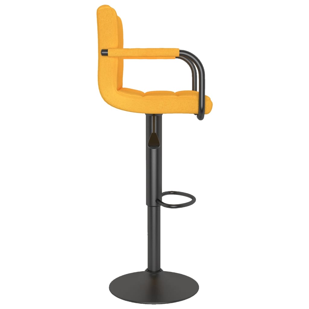 vidaXL Taburete de cocina de tela amarillo mostaza