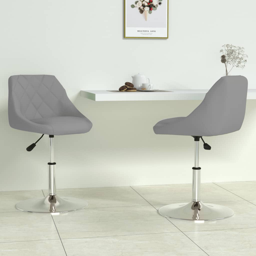 vidaXL Sillas de comedor giratorias 2 uds de terciopelo gris claro