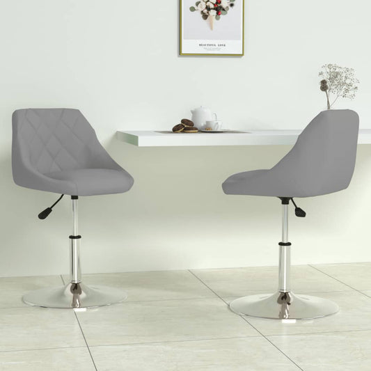 vidaXL Sillas de comedor giratorias 2 uds de terciopelo gris claro