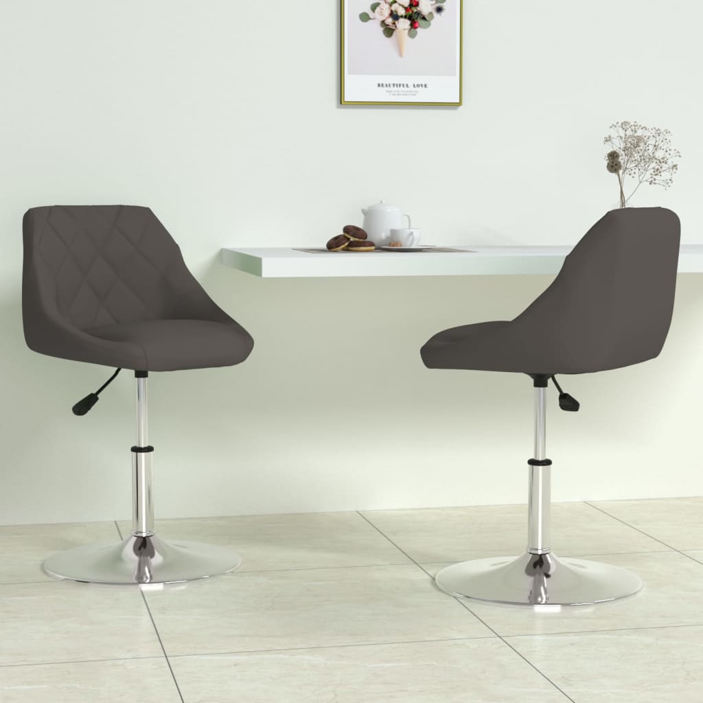 vidaXL Sillas de comedor giratorias 2 unidades terciopelo gris oscuro