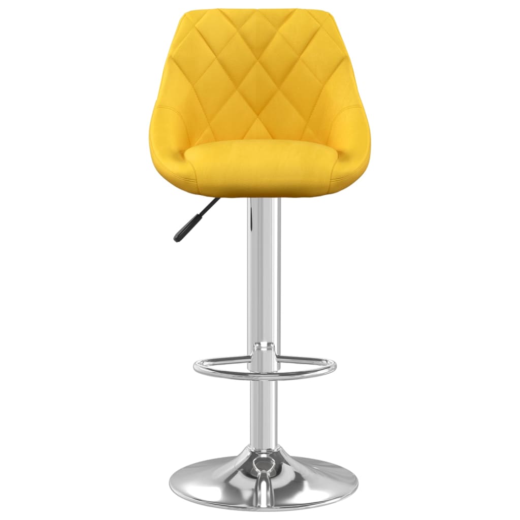 vidaXL Taburete de bar de terciopelo amarillo mostaza