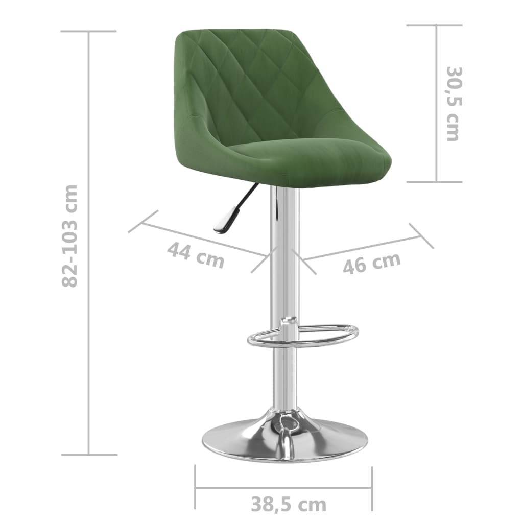 vidaXL Taburete de cocina 2 unidades de terciopelo verde oscuro