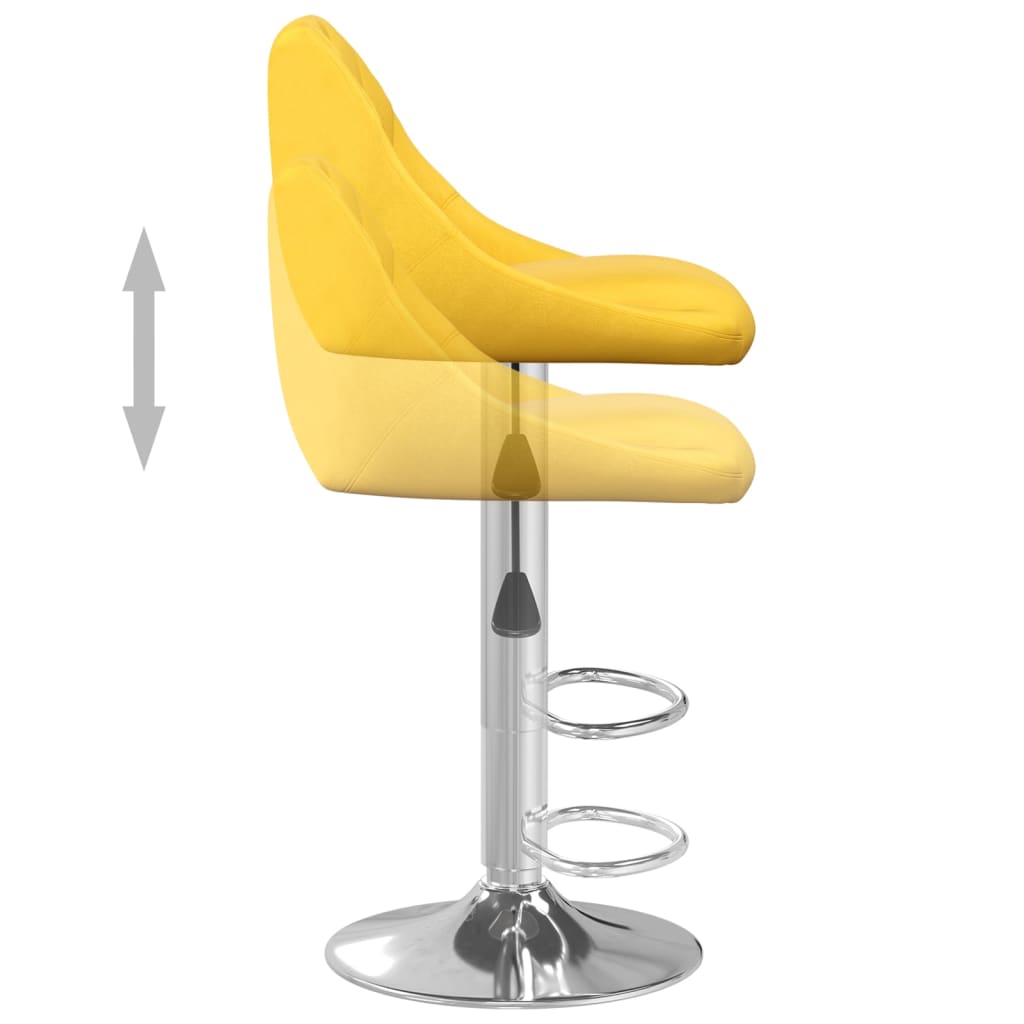 vidaXL Taburete de cocina 2 unidades terciopelo amarillo mostaza