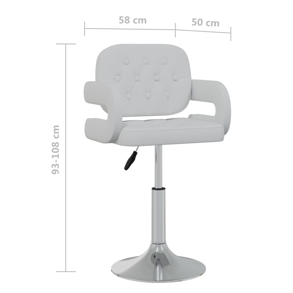 vidaXL Sillas de comedor giratorias 2 unidades cuero sintético blanco