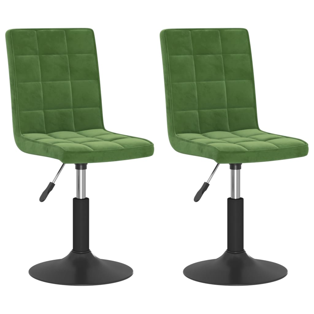 vidaXL Sillas de comedor giratorias 2 unidades terciopelo verde oscuro