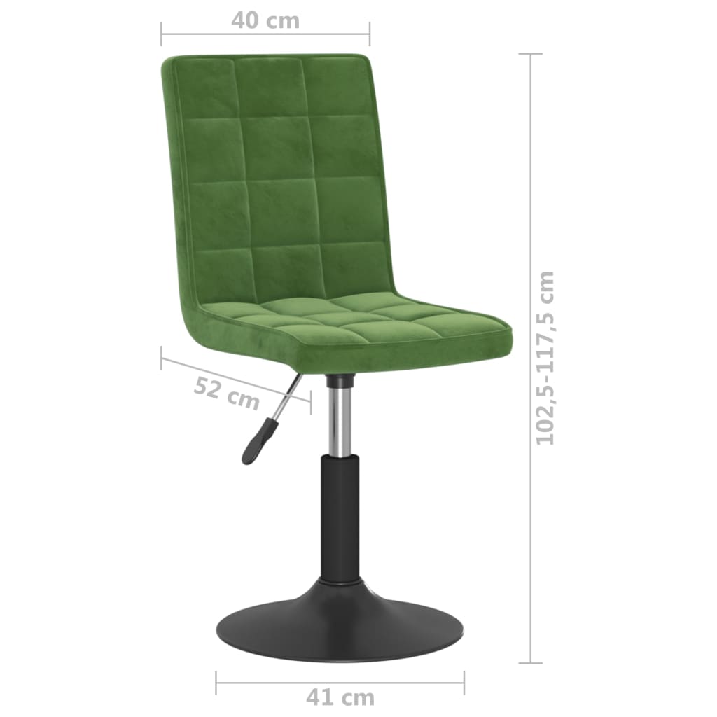 vidaXL Sillas de comedor giratorias 2 unidades terciopelo verde oscuro