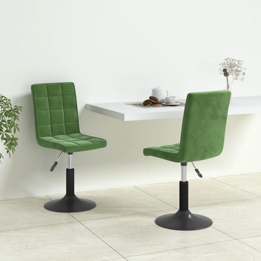 vidaXL Sillas de comedor giratorias 2 unidades terciopelo verde oscuro