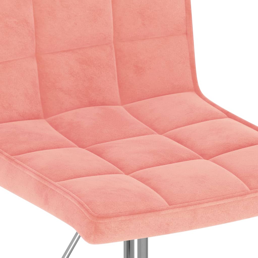 vidaXL Sillas de comedor giratorias 2 unidades de terciopelo rosa