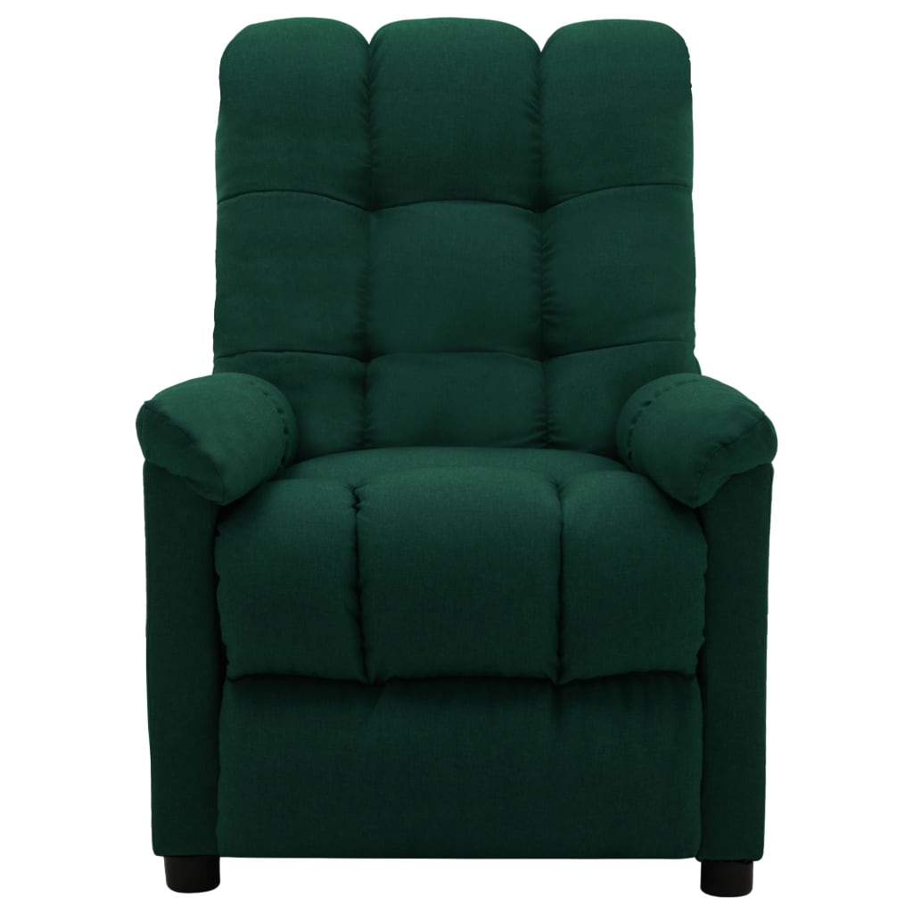 vidaXL Sillón reclinable eléctrico tela verde oscuro