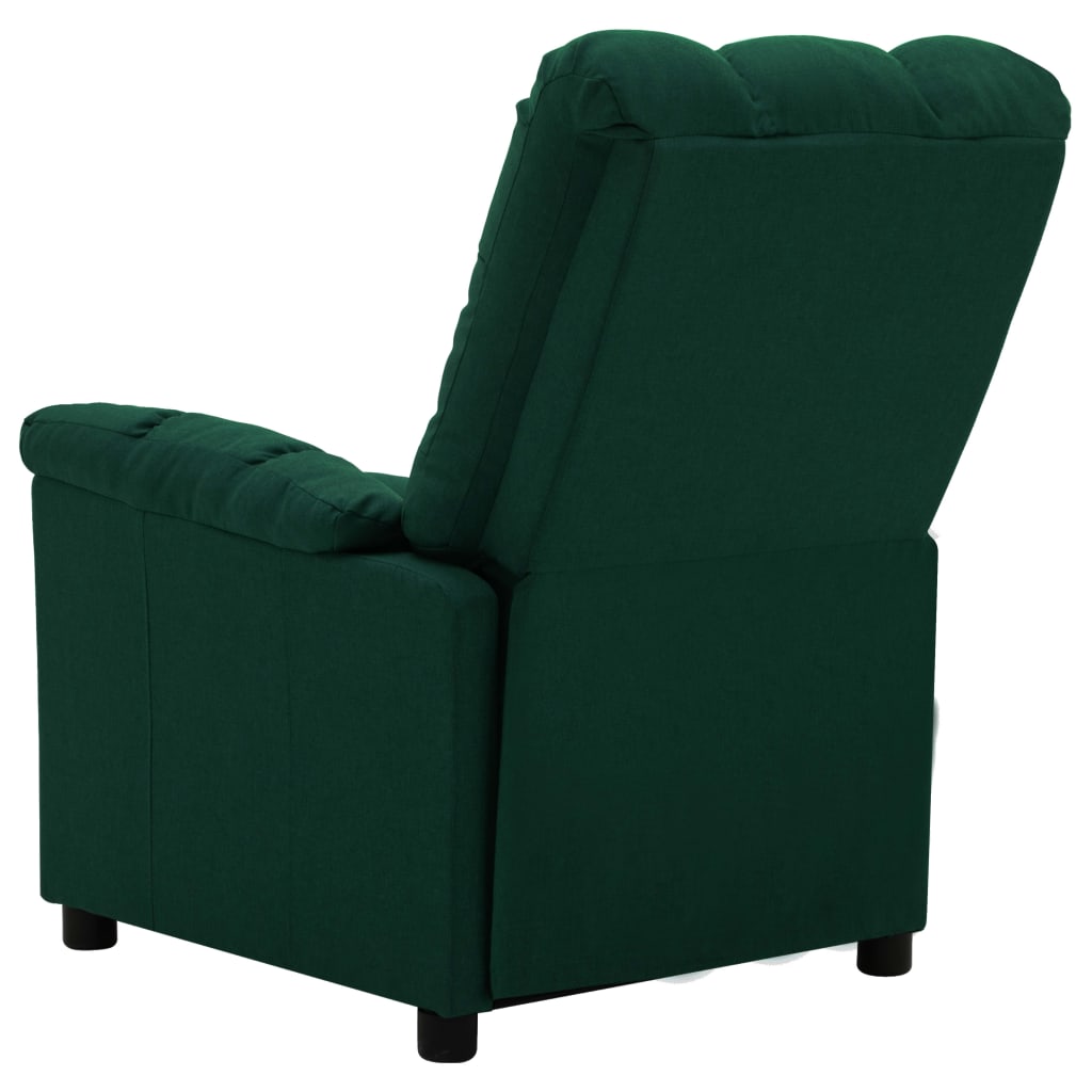 vidaXL Sillón reclinable eléctrico tela verde oscuro