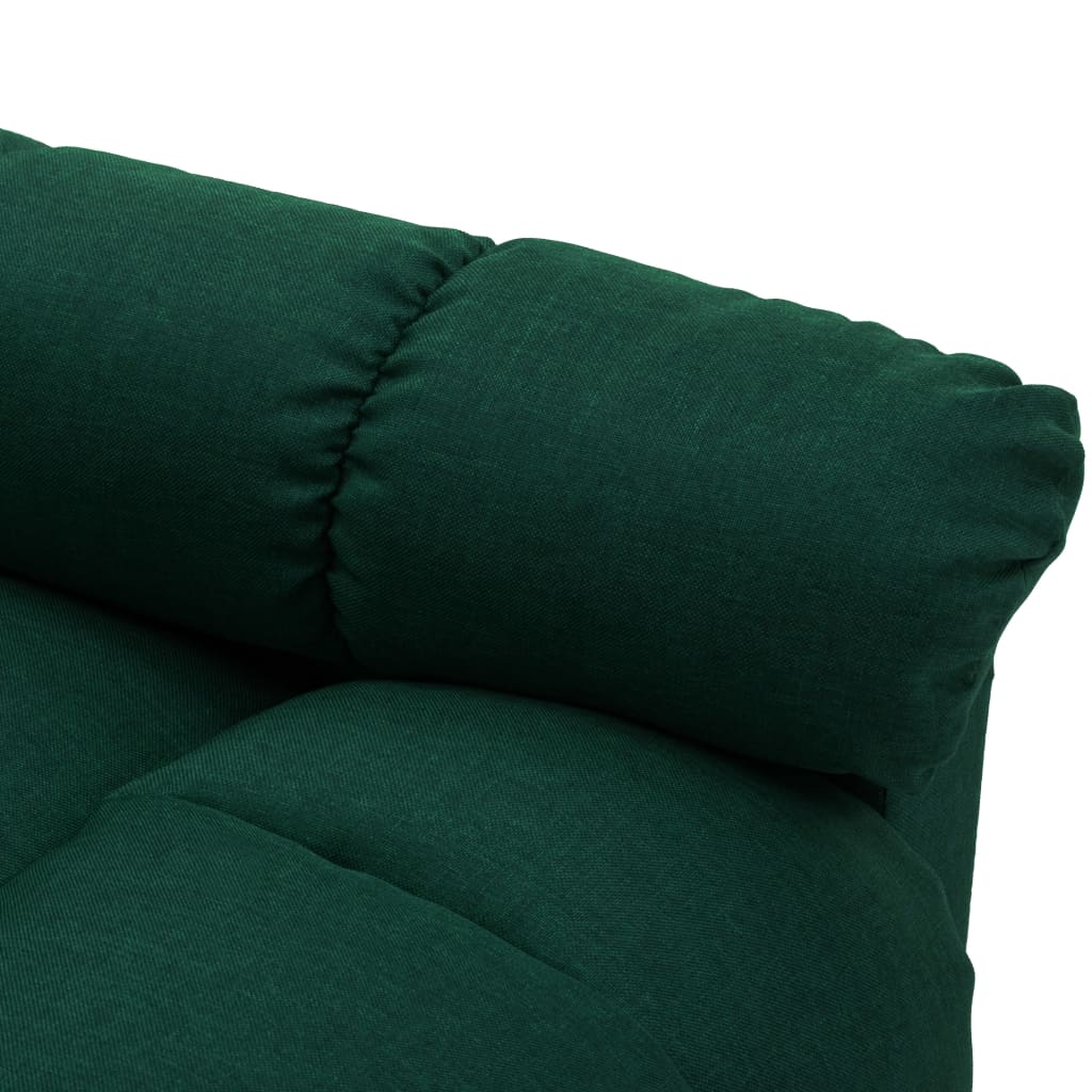 vidaXL Sillón reclinable eléctrico tela verde oscuro