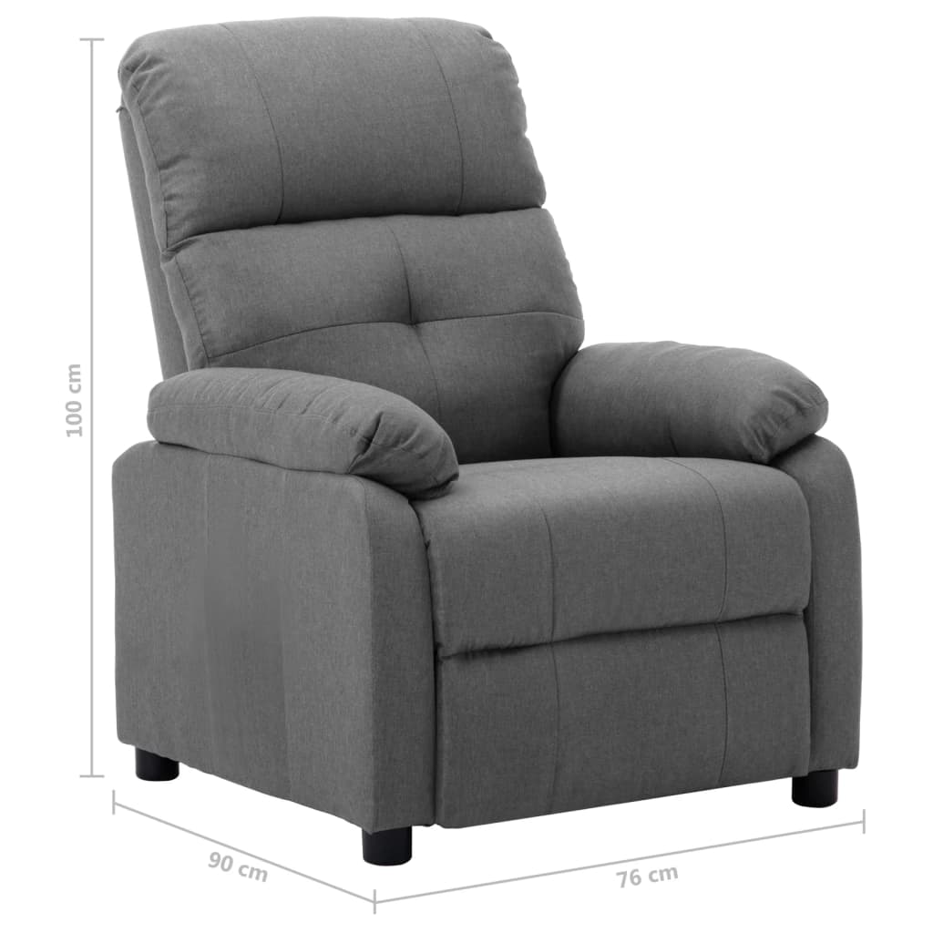 vidaXL Sillón reclinable eléctrico tela gris claro