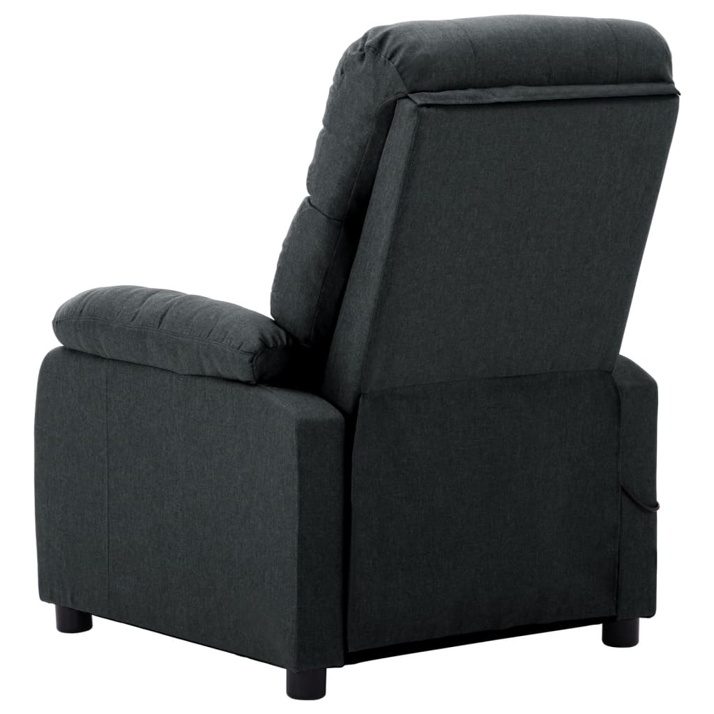 vidaXL Sillón de masaje eléctrico tela gris oscuro