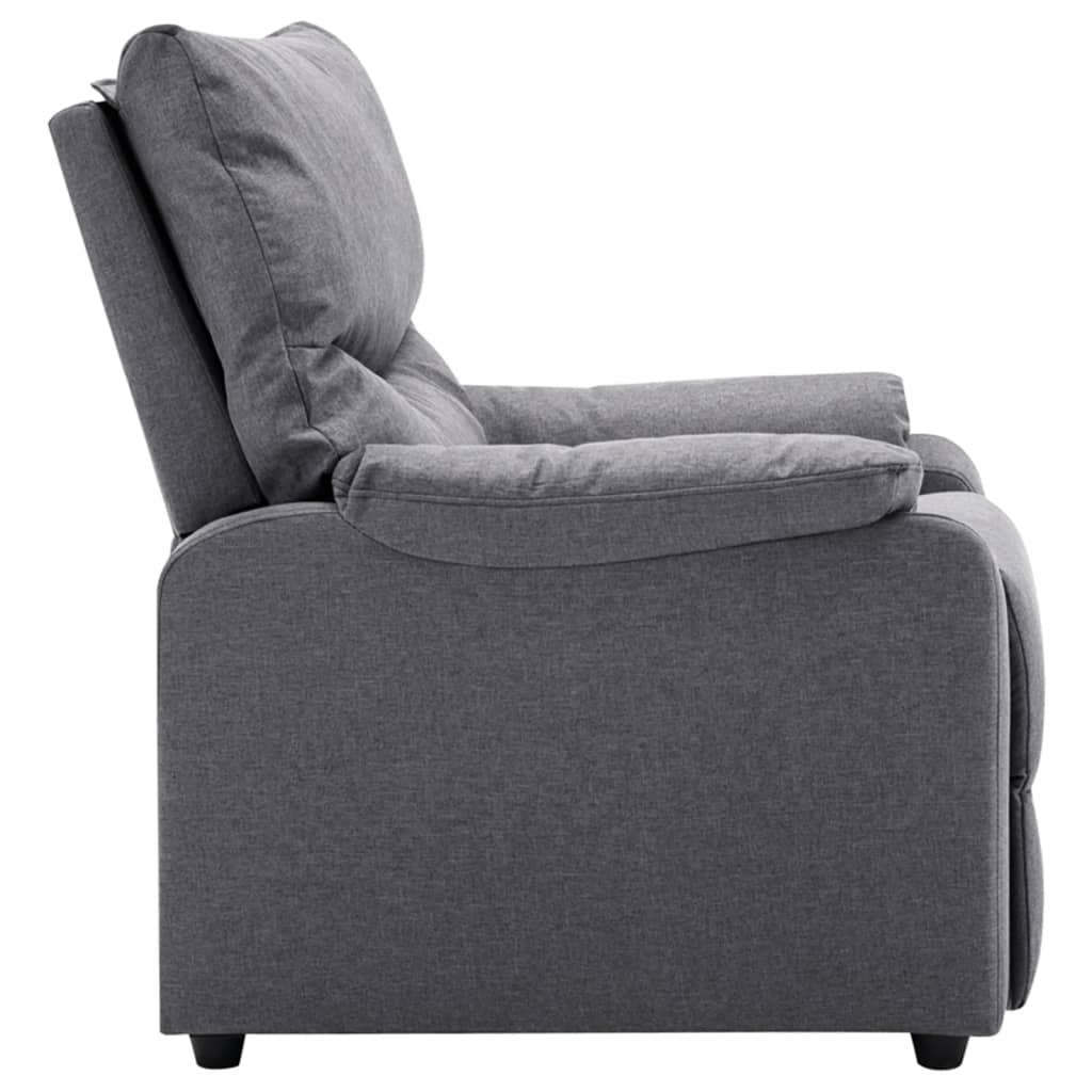 vidaXL Sillón reclinable eléctrico tela gris claro