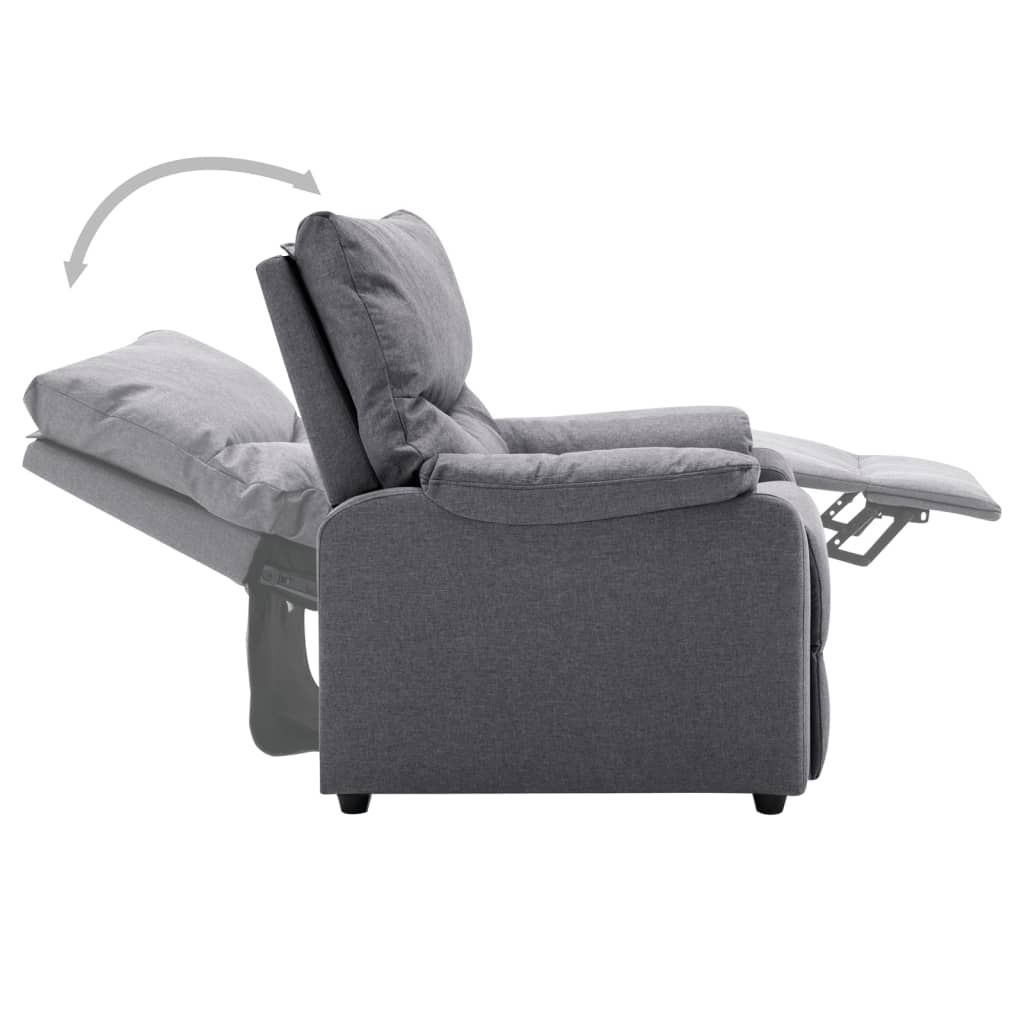 vidaXL Sillón reclinable eléctrico tela gris claro