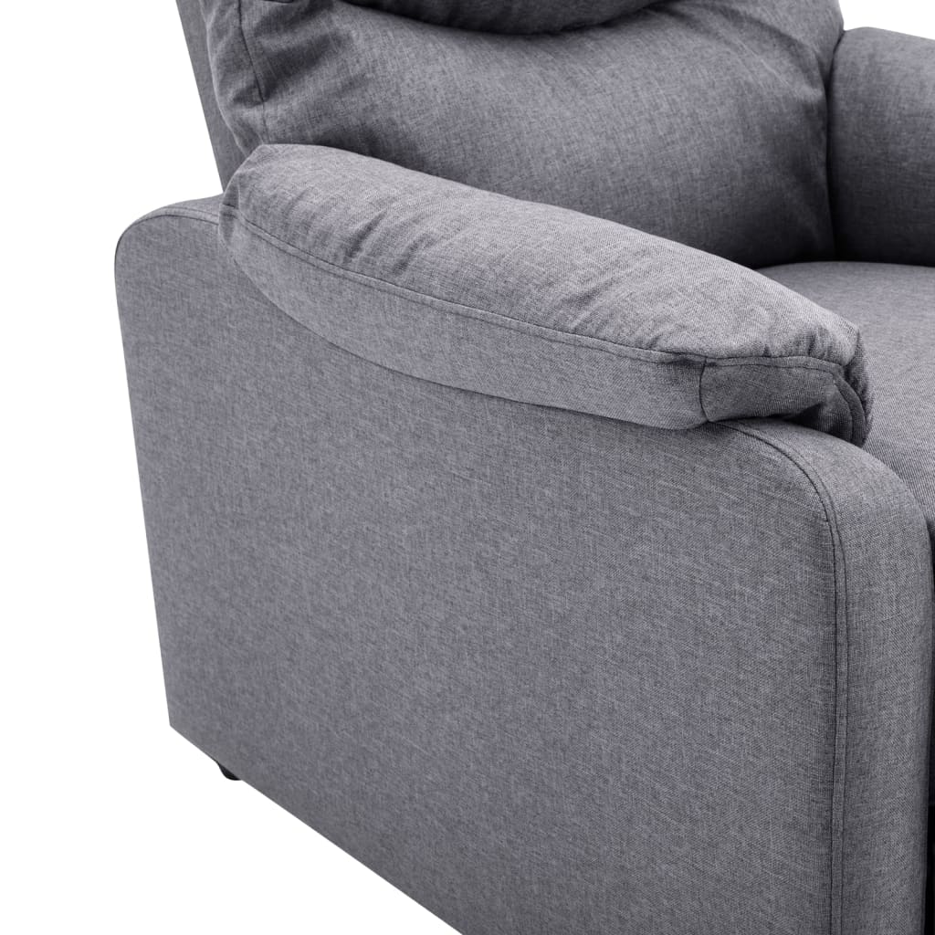 vidaXL Sillón reclinable eléctrico tela gris claro