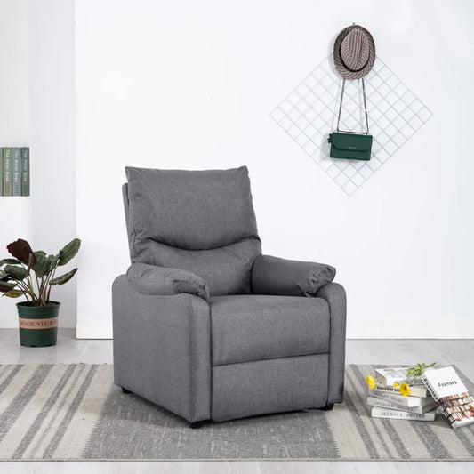 vidaXL Sillón reclinable eléctrico tela gris claro