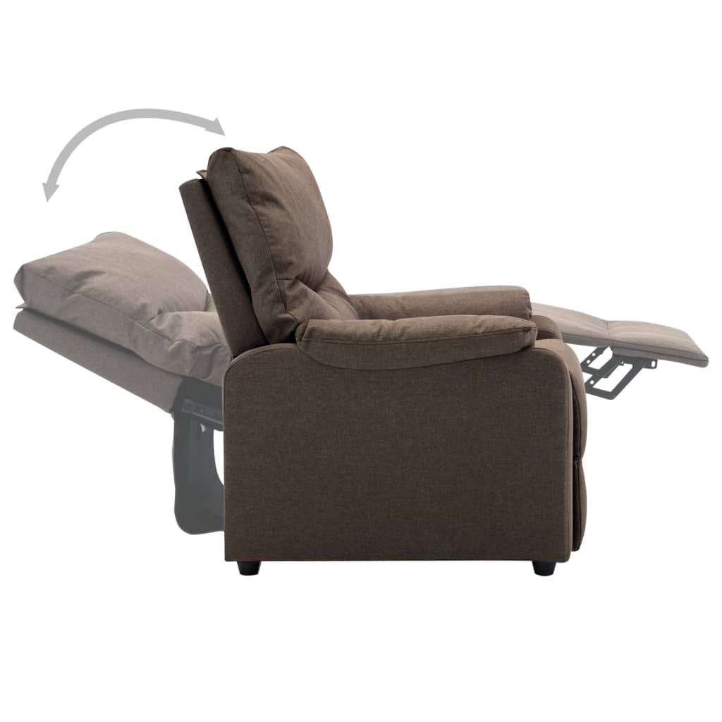 vidaXL Sillón reclinable eléctrico de tela marrón