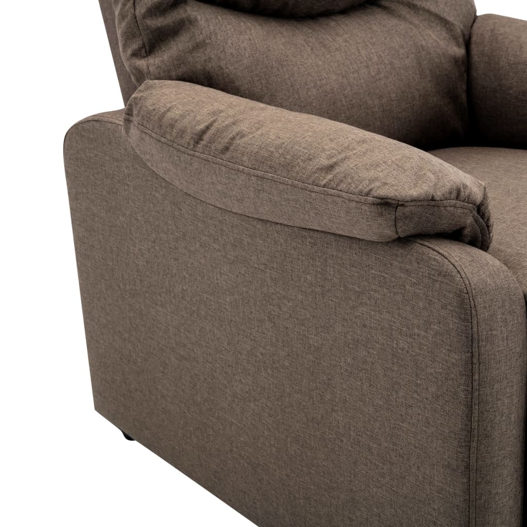 vidaXL Sillón reclinable eléctrico de tela marrón