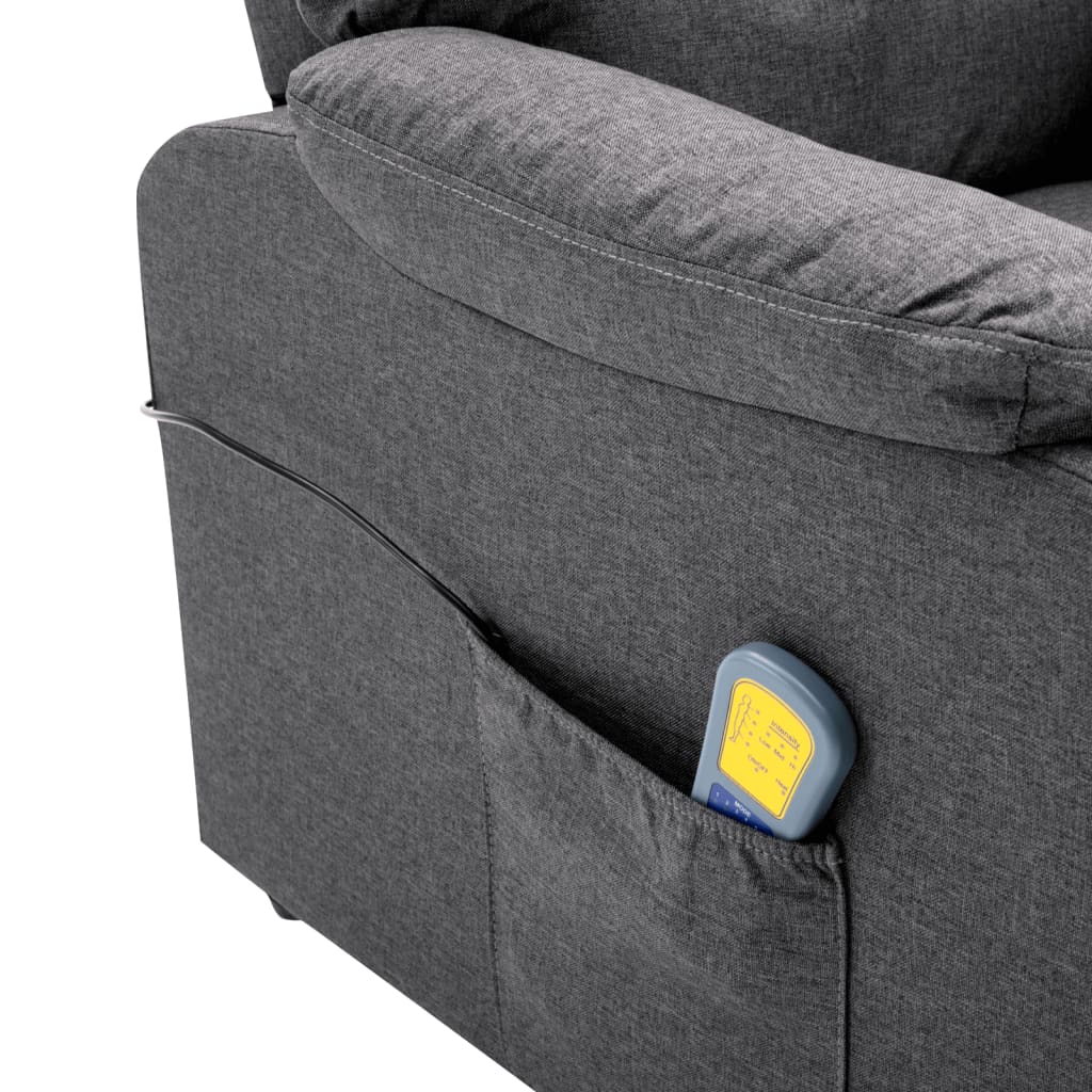 vidaXL Sillón de masaje eléctrico tela gris oscuro