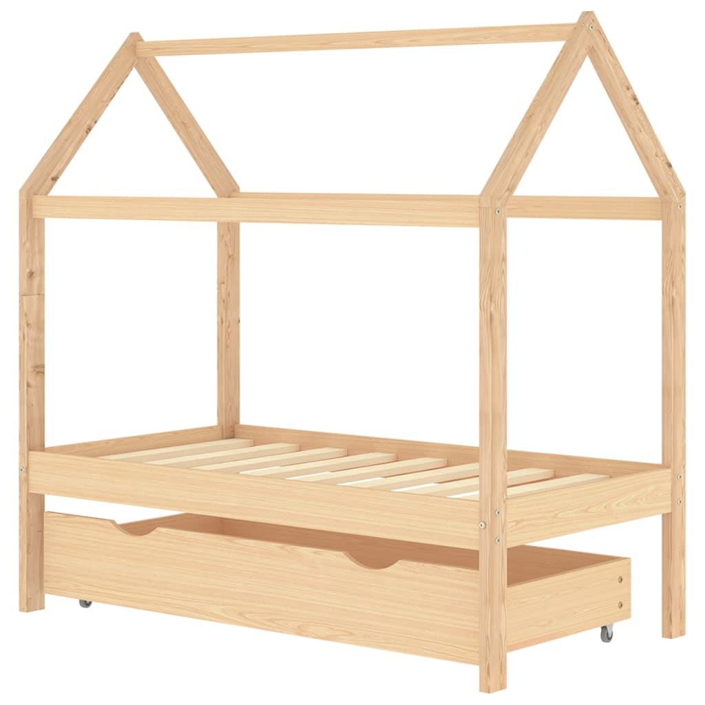 vidaXL Estructura de cama infantil con cajón madera de pino 70x140 cm