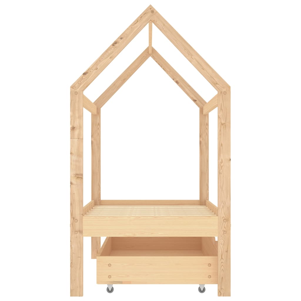 vidaXL Estructura de cama infantil con cajón madera de pino 70x140 cm