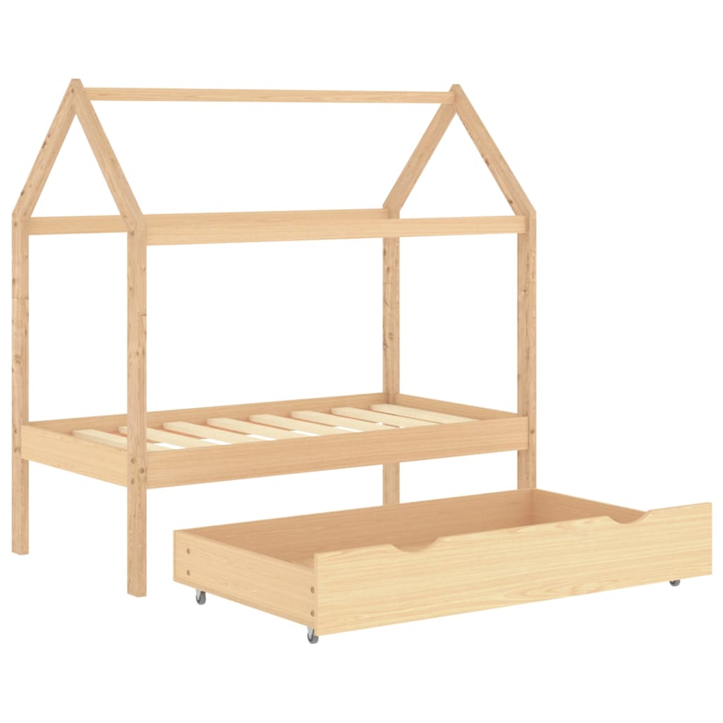 vidaXL Estructura de cama infantil con cajón madera de pino 70x140 cm