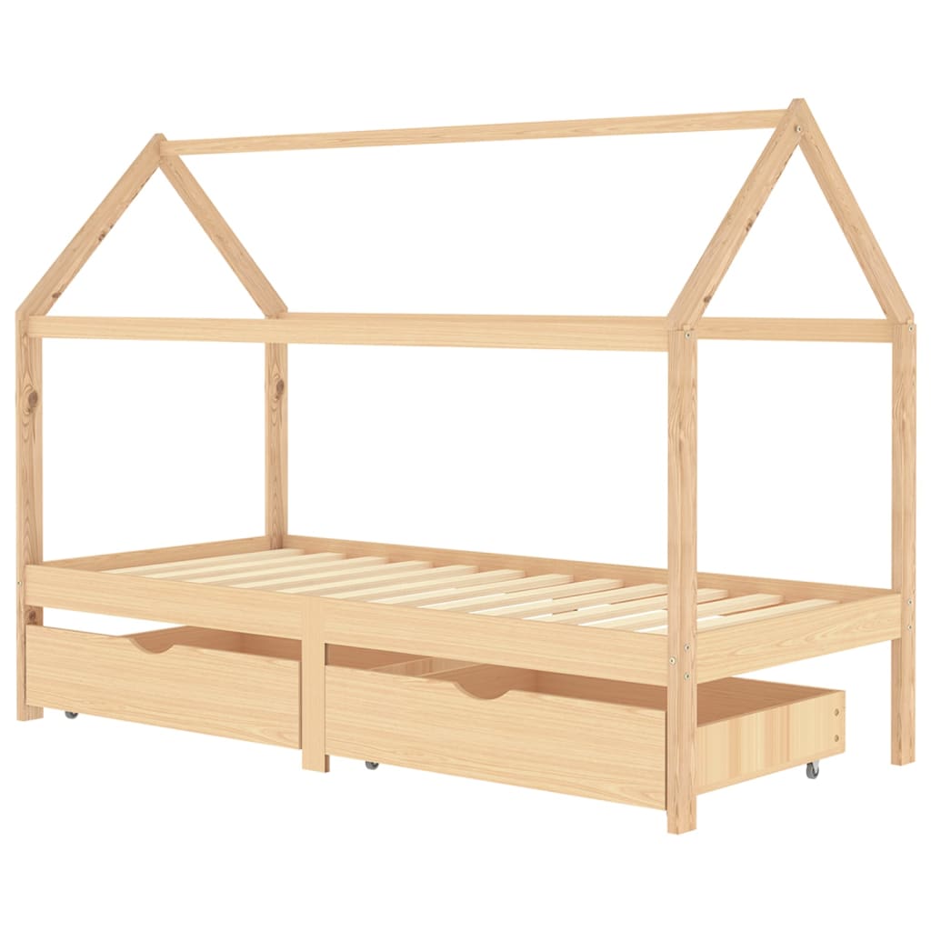 vidaXL Estructura de cama infantil con cajones madera de pino 90x200cm