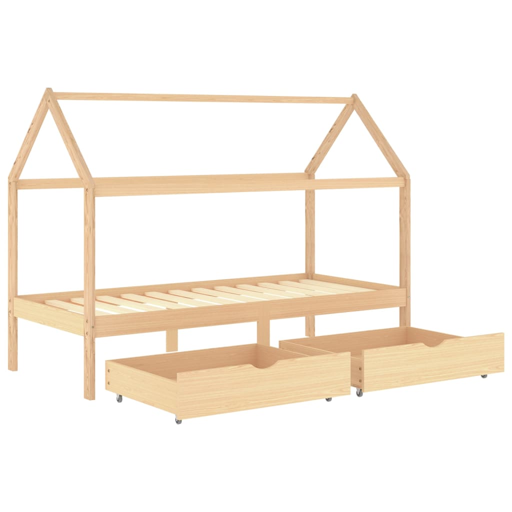 vidaXL Estructura de cama infantil con cajones madera de pino 90x200cm