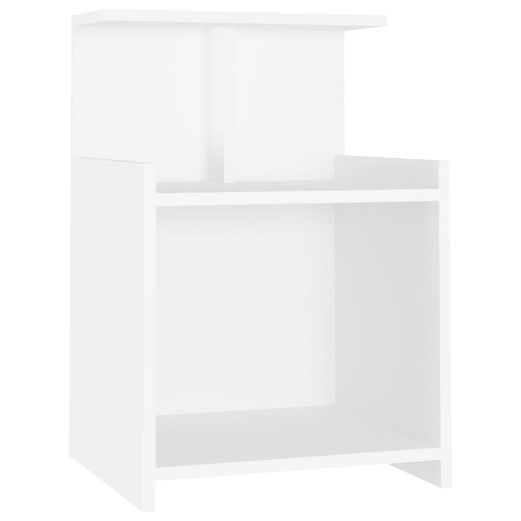 vidaXL Mesitas de noche 2 uds madera contrachapada blanco 40x35x60 cm