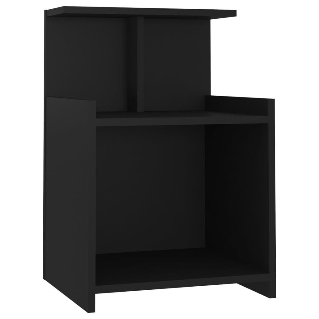 vidaXL Mesitas de noche 2 uds madera contrachapada negro 40x35x60 cm