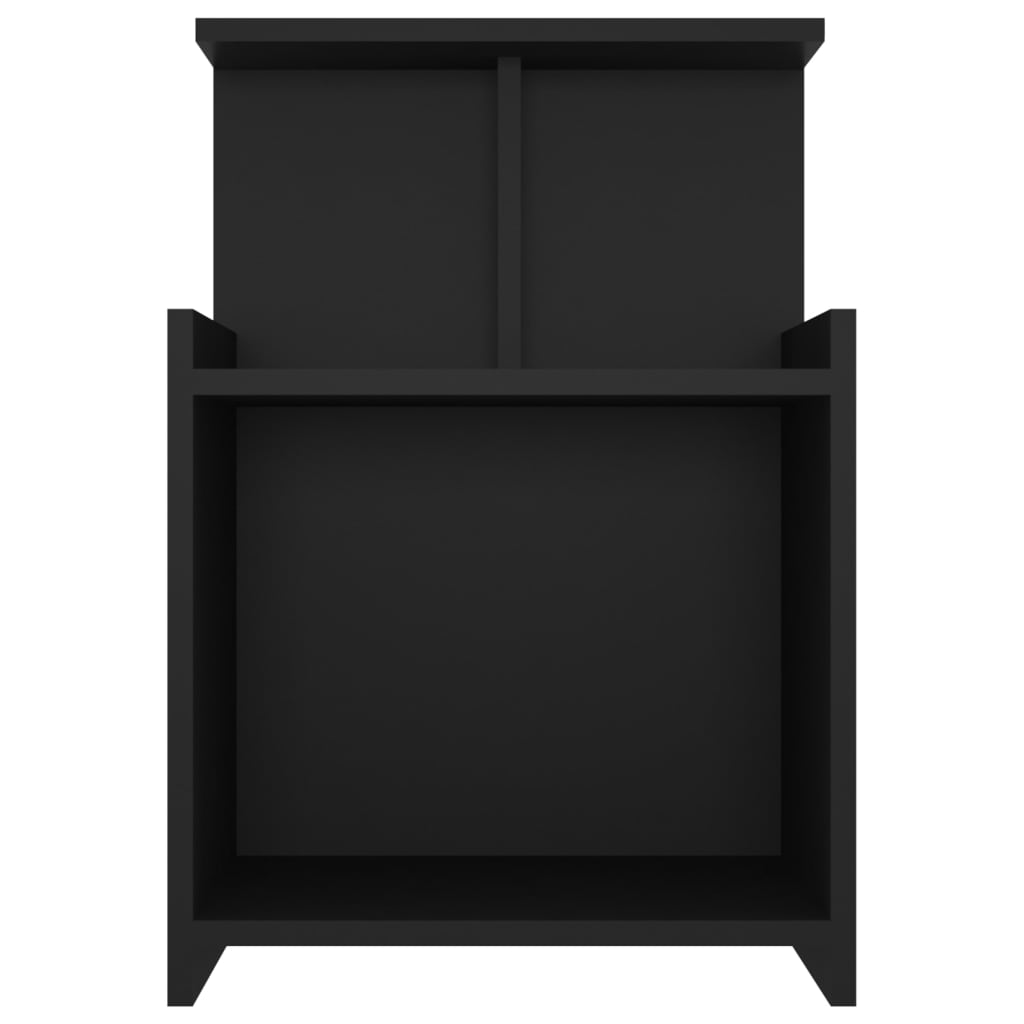 vidaXL Mesitas de noche 2 uds madera contrachapada negro 40x35x60 cm