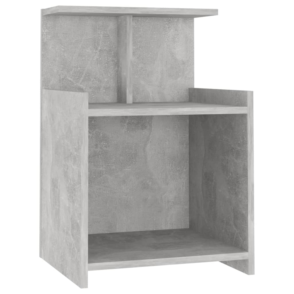 vidaXL Mesita de noche madera contrachapada gris hormigón 40x35x60 cm