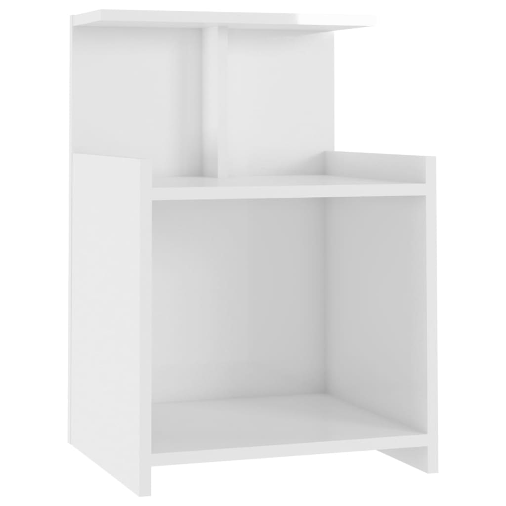 vidaXL Mesita de noche madera contrachapada blanco brillo 40x35x60 cm