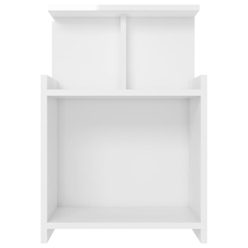 vidaXL Mesita de noche madera contrachapada blanco brillo 40x35x60 cm