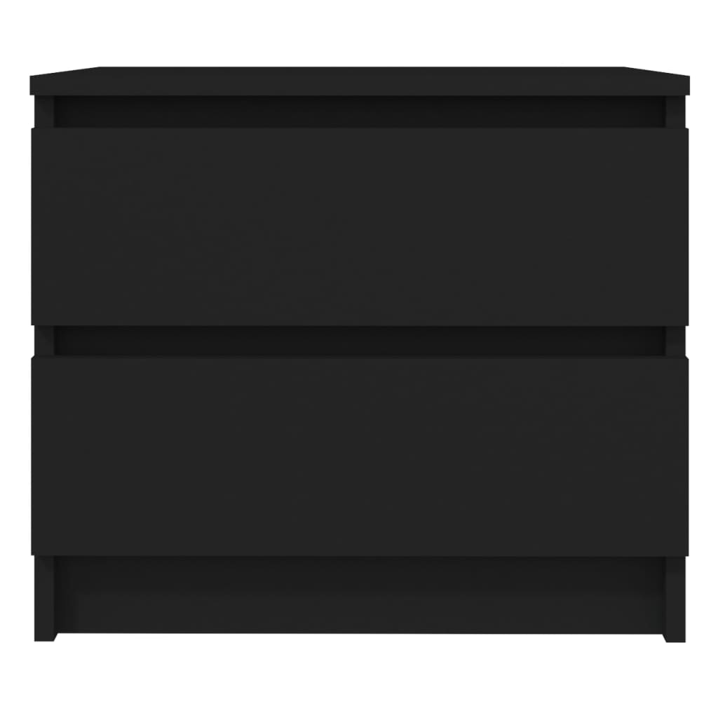 vidaXL Mesita de noche madera contrachapada negro 50x39x43,5 cm