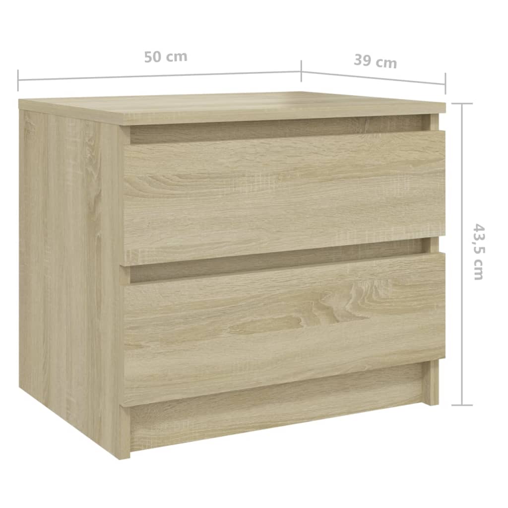 vidaXL Mesita de noche madera contrachapada roble Sonoma 50x39x43,5 cm