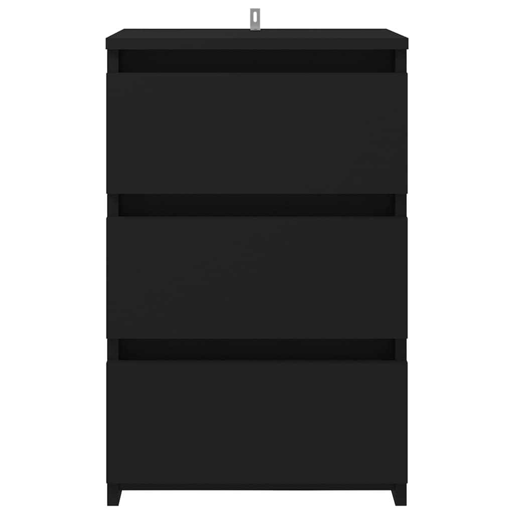 vidaXL Mesita de noche madera contrachapada negro 40x35x62,5 cm