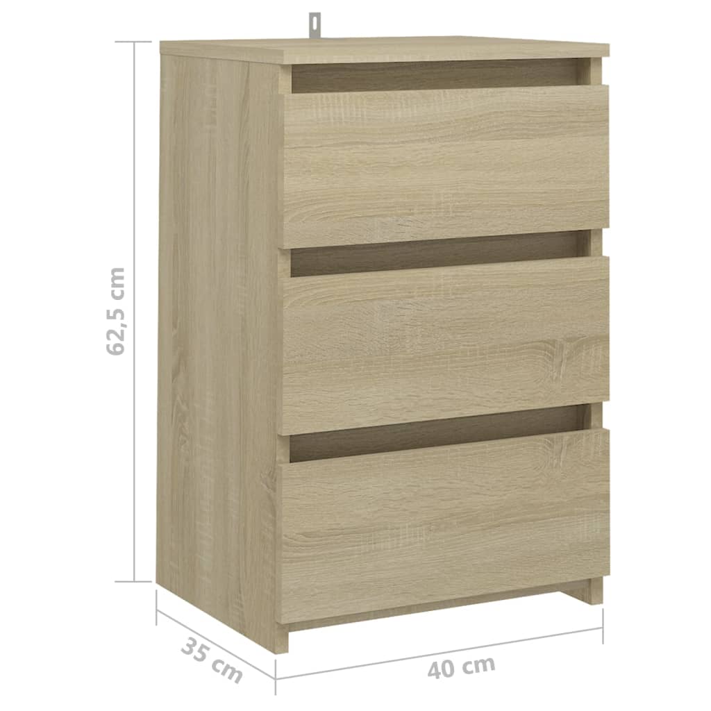 vidaXL Mesita de noche madera contrachapada roble Sonoma 40x35x62,5cm