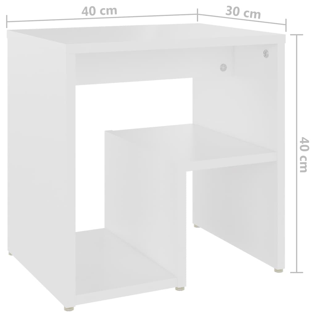 vidaXL Mesita de noche blanco madera contrachapada 40x30x40 cm