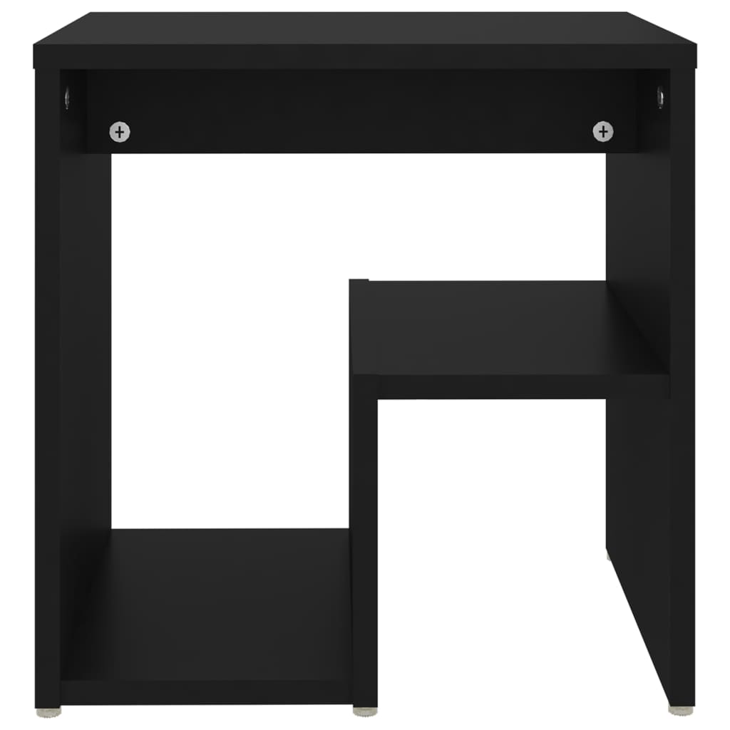 vidaXL Mesita de noche madera contrachapada negro 40x30x40 cm