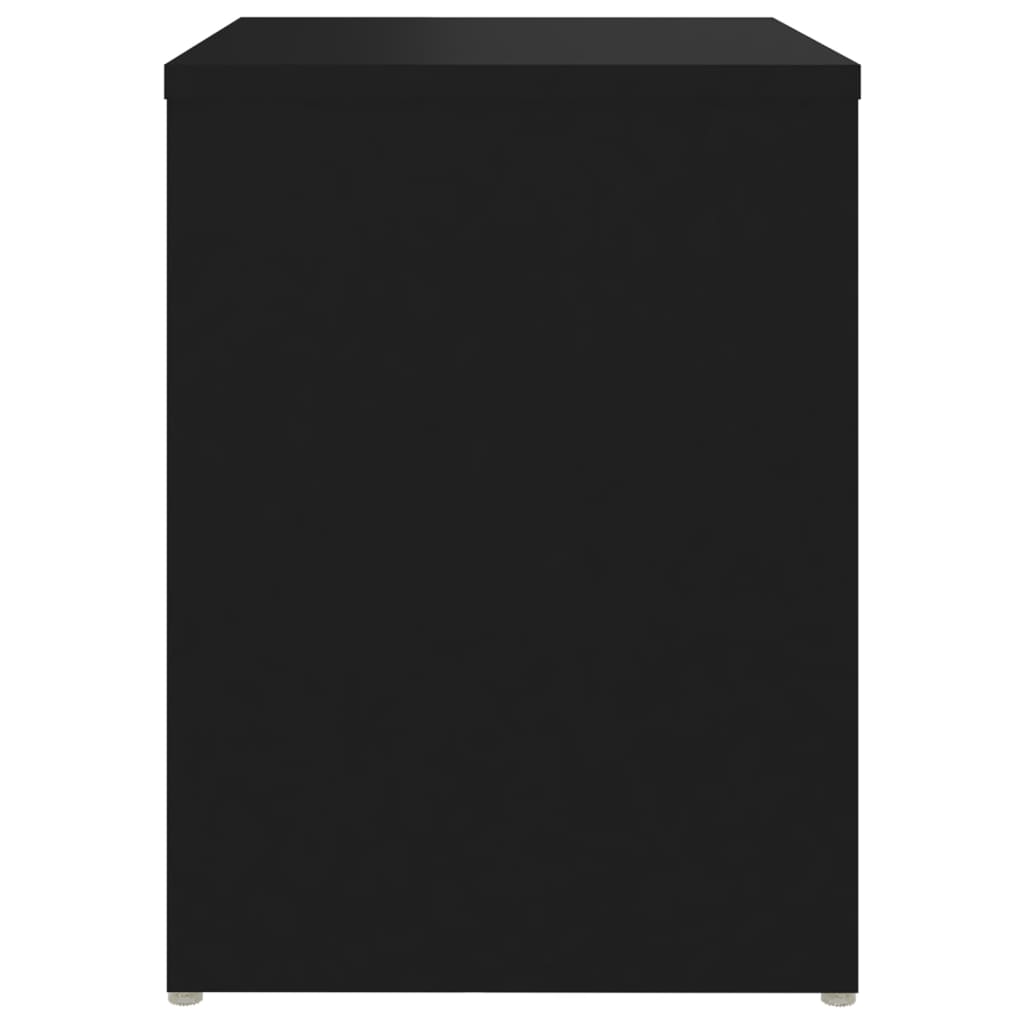 vidaXL Mesita de noche madera contrachapada negro 40x30x40 cm