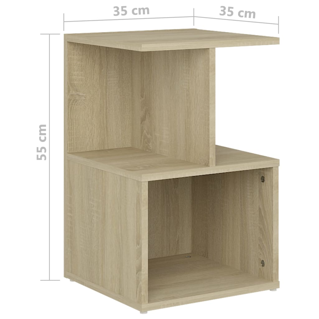 vidaXL Mesita de noche madera contrachapada roble Sonoma 35x35x55 cm