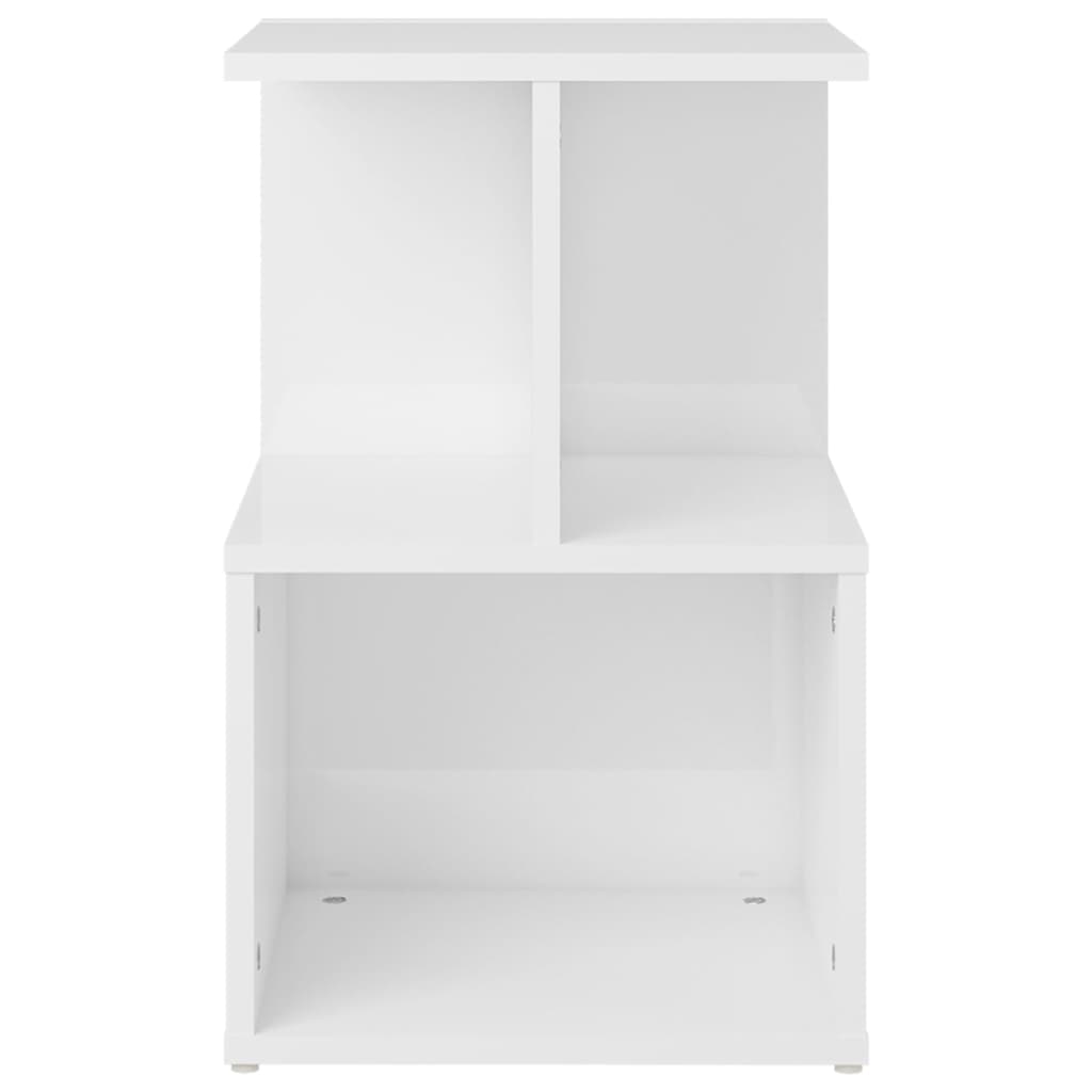 vidaXL Mesita de noche madera contrachapada blanco brillo 35x35x55 cm