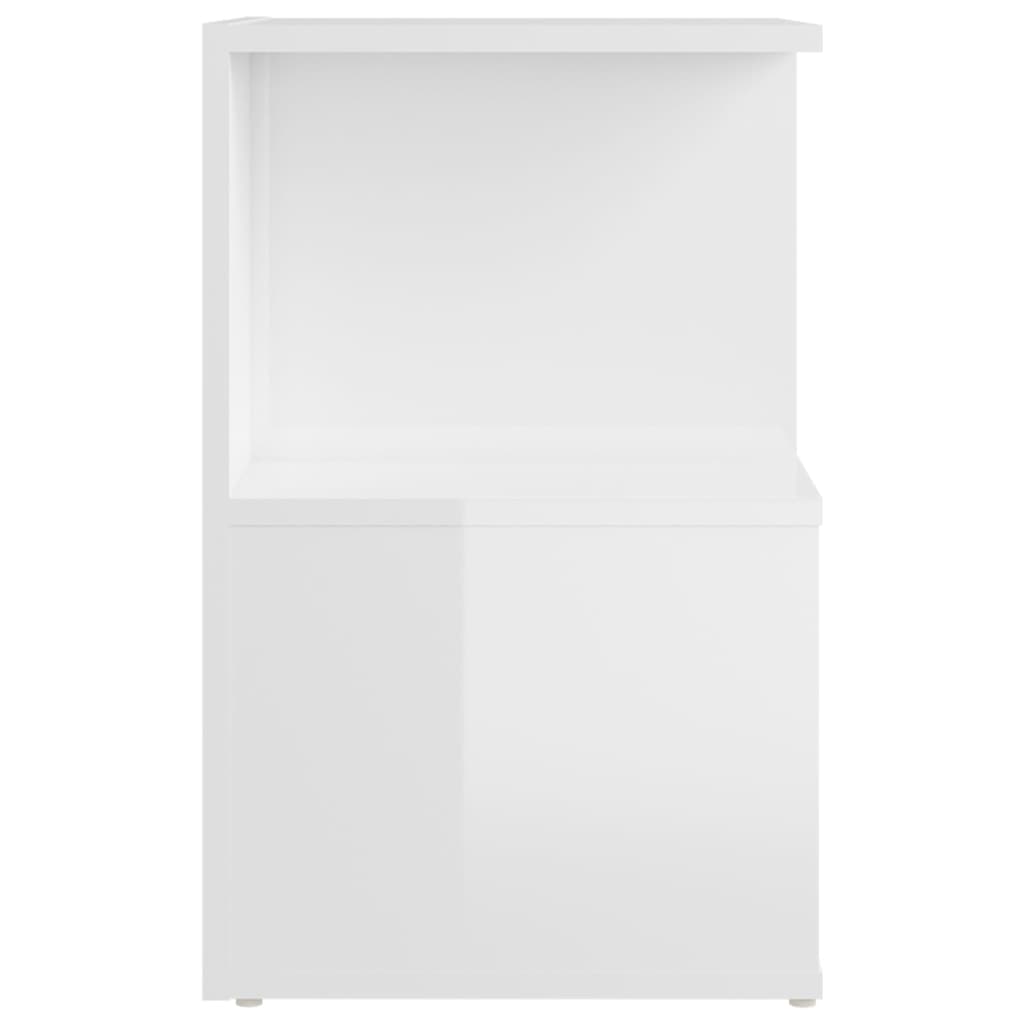 vidaXL Mesita de noche madera contrachapada blanco brillo 35x35x55 cm